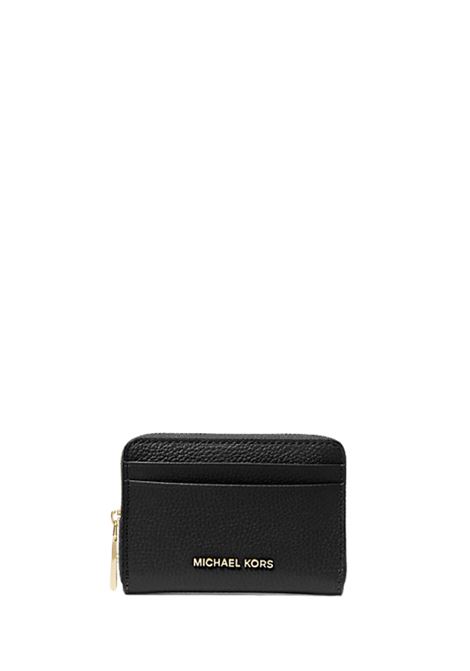 Porta carte di credito zip-around Jet Set piccolo in pelle martellata Michael Kors | 32T4GJ6Z5L001